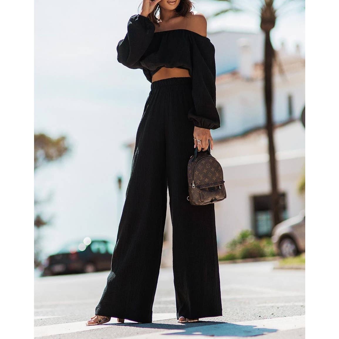 OFF SHOULDER TOP WITH PANTS SET