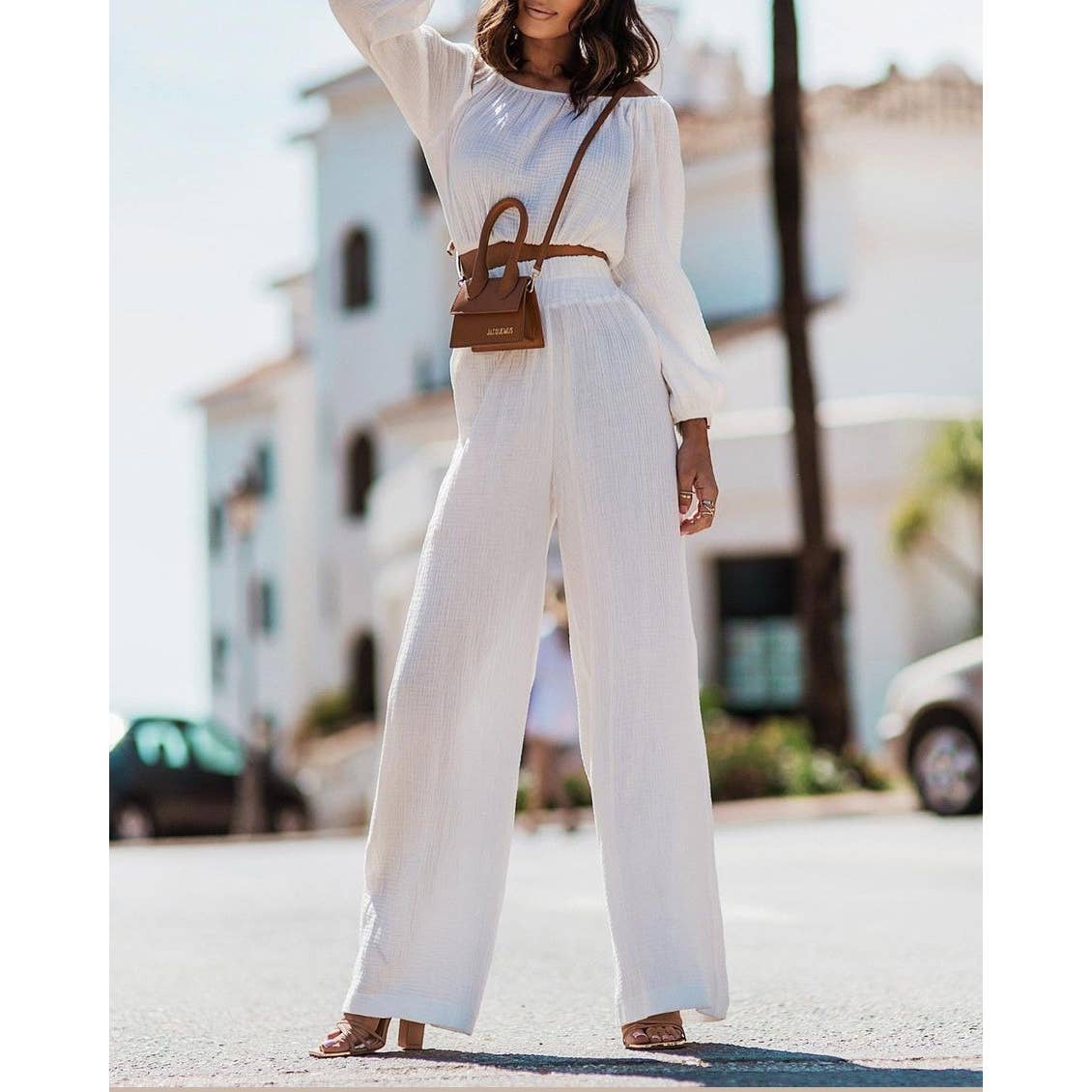 OFF SHOULDER TOP WITH PANTS  SET